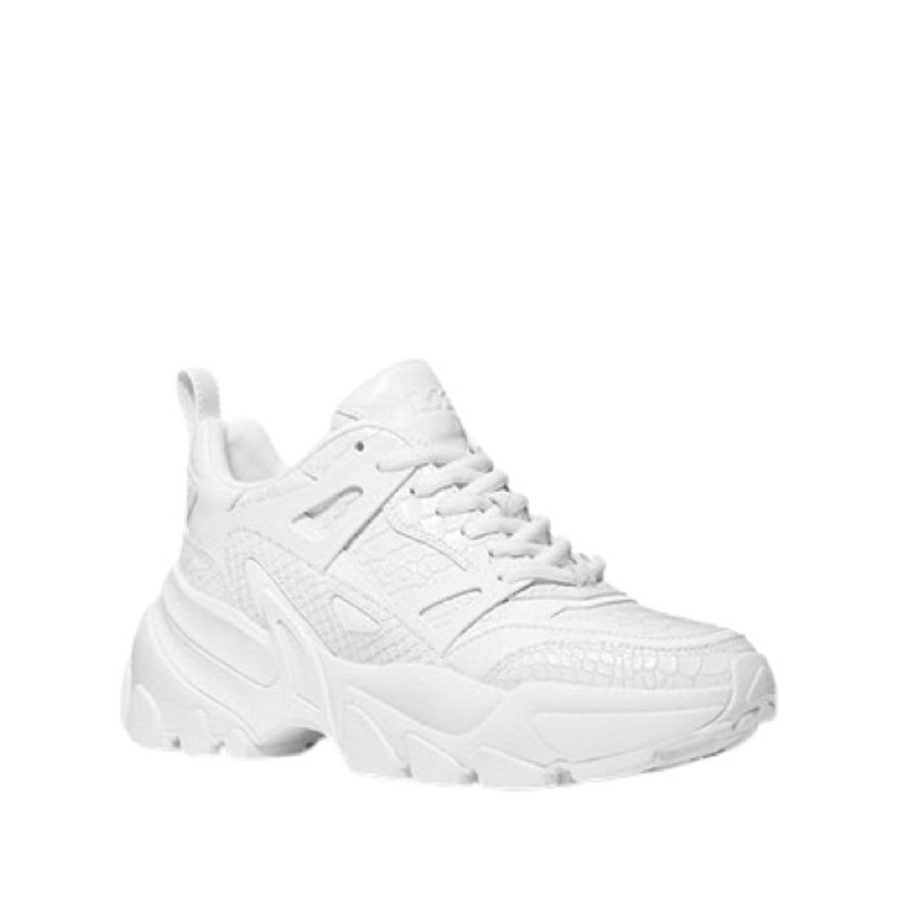 Michael Kors Nick Snake Embossed Leather Trainer